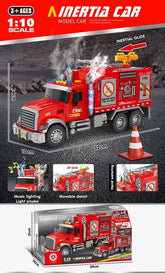 New Product Boys Other Toy Vehicle 1/10 Friction Toy Vehicle Large Size Friction Fire Rescue Truck Toys